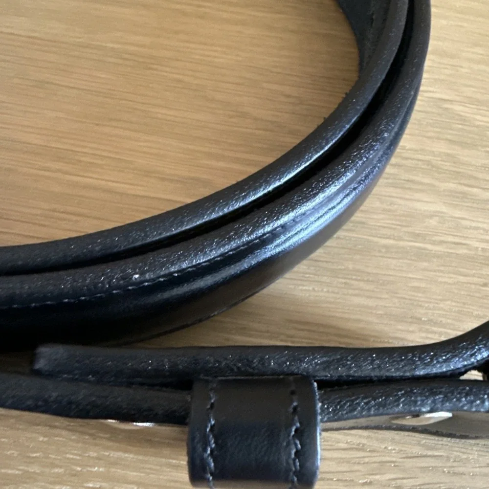 Hanks Belts The Esquire 100 Year Black Leather Made in USA Sz 48 Belt Stitched